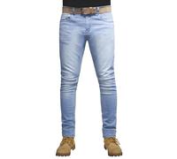 RAK SPORTSWEAR Herren Slim Fit Jeans Stretch Baumwolle Ripped High Elastic Straight Leg Comfort Flex Waist Cargo Denim Pants Hose, Blau 2, 32 W/30 L