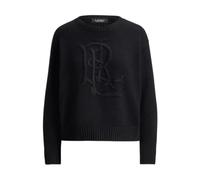 Ralph Lauren - Rundhals-Strickpullover mit Maxi-Logo - - Knitwear - Damen - Schwarzk - S