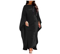 Ramadan Abaya Damen Elegant, Gebetskleidung für Frauen Einfarbig Islamische Muslimische Kleider Damen Loose Gebetskleid Lang Namaz Elbisesi Kadin Langarm Kaftan Robe Muslim Kleidung, S-XXL