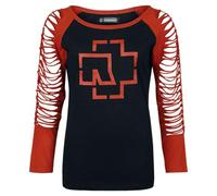 Rammstein Damen Longsleeve Rotes Licht schwarz, Offizielles Band Merchandise Langarmshirt mit Brust- und Rückendruck (S)