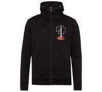 Rammstein Herren Kapuzenjacke Sonne Offizielles Band Merchandise Fan Zipper schwarz mit mehrfarbigem Front, Back und Seiten Print (M)