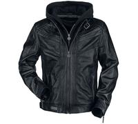 Rammstein Logo Lederjacke schwarz in XL