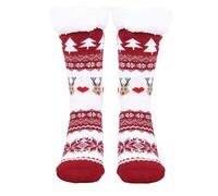 Ramona Lippert Weihnachtssocken Socken Thermosocken Damen Herren Kinder Weihnachten Kuschelsocken Stoppersocken weiß rot Rentier Größe 35-42