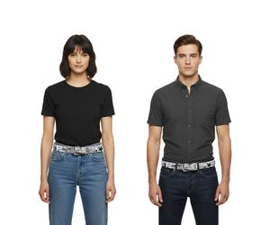 RAMONES Gürtel für Damen und Herren 110m im Zeitungsdruck BT106126RAM4 Weiß