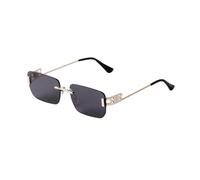 MUTYNE Randlose Sonnenbrille für Damen, quadratisch, Metall, Marineblau, modische Sonnenbrille für Damen, Trend-Street-Beat-Luxusbrille, C1GoldSchwarz, ganz grau, Einheitsgröße