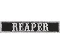 Rangabzeichen Nametag Aufnäher - Reaper - Biker Patch zum annähen/aufbügeln l Motorrad Kutten Aufbügler Applikation für alle Stoffe & Leder l Sticker Bügelbilder l 100x20mm