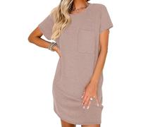 Ranphee Elegante Kleider Damen Sommer 2025 Baumwolle Kurzarm Tshirt Kleid Frauen Schöne Leichte Sommerkleider Shirtkleid Dress