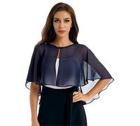 ranrann Damen Bolero Elegant Cape Umhang Schal Chiffon Stola Festlich Kurze Jacke Oberteil Sommer für Brautkleid Abendkleid Hochzeit Party