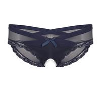 ranrann Männer Sissy Slip Sexy Dessous Unterhose Höschen im Schritt Offen Durchsichtig Unterwäsche Reizwäsche Crossdressing Outfit A Marineblau L