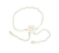 Ranuw Dekorative Perlen Taillenkette, Kamelienblüten Gürtel, Kristallperlen Körperkette für Hochzeit, Brautkleid, Gürtelketten für Frauen