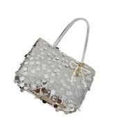 Ranuw Große Kapazität, glitzernde Pailletten Tragetasche, trendige Umhängetaschen, Handtasche mit Magnetverschluss zum Einkaufen, Strand, Pailletten Tragetasche für Damen