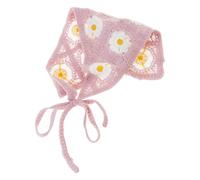 Ranuw Häkel Haarbandana, Krawatte, geknotetes Kopftuch, Retro Stirnband, gestricktes Kopftuch für Damen, Dreieckstuch, Häkelschal, Haarbandanas Damen