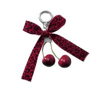 Ranuw Mehrzweck Love Cherrys Schleifenanhänger, tragbarer Schlüsselhalter für stilvolle Frauen, praktisches Taschenzubehör für den täglichen Gebrauch, modischer Schlüsselhalter