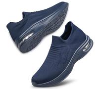 Raoendis Damen Slip On Sneakers Fitnessschuhe Nurse Schuhe Walkingschuhe mit Luftpolster Leicht Turnschuhe für Freizeitaktivitäten Blau 43