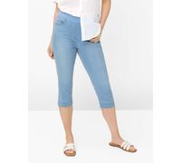 Raphaela by Brax Damen Caprihose Style PAMINA CAPRI BLEACHED LIGHT BLUE SLIGHTUSED, denim hellblau, Gr. 44