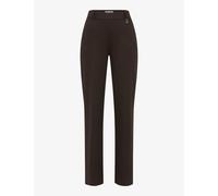 Boyfriend-Hose RAPHAELA BY BRAX "Style DamenpulloverTH FLARED", Damen, Gr. 48K (24), Kurzgrößen, maroon, 42% Polyester, 37% Viskose, 19% Baumwolle, 2% Elasthan, Hosen, Jersey Flanell: Marlenehose im S