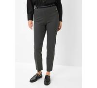 Boyfriend-Hose RAPHAELA BY BRAX "Style CILLY", Damen, Gr. 42K (21), Kurzgrößen, grau (dunkelgrau), 63% Viskose, 33% Polyamid, 4% Elasthan, Hosen (49475953-21) dunkelgrau