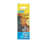 Rapid Ösen 8 mm Set – 25 Stk. inkl. Einschlagwerkzeug – silberfarbig Stahl