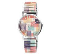 Raptor Ausgefallene Damenuhr Bunt Grün Regenbogen | Armbanduhr Damen außergewöhnlich mit Zugarmband | Besondere Damenarmbanduhr - Modische Uhr Frauen Senioren