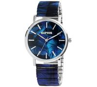 Raptor Colorful Edition Ausgefallene Damenuhr Bunt | Armbanduhr Damen außergewöhnlich mit Zugarmband | Besondere Damenarmbanduhr - Modische Uhr Frauen Senioren (schwarz blau)