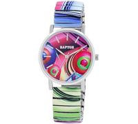 Raptor Colorful Edition Ausgefallene Damenuhr Bunt | Armbanduhr Damen außergewöhnlich mit Zugarmband | Besondere Damenarmbanduhr - Modische Uhr Frauen Senioren (Bunt)