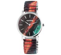 Raptor Colorful Edition Damen-Uhr Zugband Edelstahl Motiv Bunt Print Analog Quarz