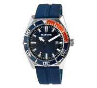 Raptor Jett Herren-Uhr Silikon drehbare Lünette 5 Bar Leuchtzeiger Datum RA20379 (blau)