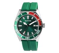 Raptor Jett Herren-Uhr Silikon drehbare Lünette 5 Bar Leuchtzeiger Datum RA20379 (grün)