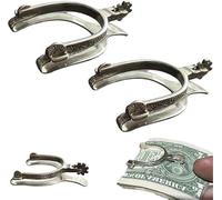 Rare Vintage Western Spur Silver Money Clip,Creative Metal Spur Cash Holder with Carved Decoration, Retro Spur-Shaped Bill Holder Cash Clip for Men Women, Unique Horse Lovers Gift (2 Pcs)