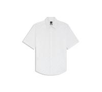 BOSS Regular-Fit Hemd aus bedruckter Baumwoll-Popeline - Style Rash_2_M, 50559628 Weiß XL