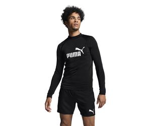 Rash Guard PUMA "PUMA SWIM MEN LONG SLEEVE RASH GUARD", Herren, Gr. M, schwarz, Obermaterial: 80% Polyamid, 20% Elasthan, figurbetont hüftlang, ohne Ausschnitt, Shirts, mit kleinem Stehkragen, lange Ä
