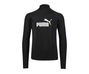 Rash Guard PUMA "PUMA SWIM MEN LONG SLEEVE RASH GUARD", Herren, Gr. S, schwarz, Obermaterial: 80% Polyamid, 20% Elasthan, figurbetont hüftlang, ohne Ausschnitt, Shirts, mit kleinem Stehkragen, lange Ä