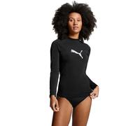 Rash Guard PUMA "SWIM WOMEN LONG SLEEVE RASH GUARD", Damen, Gr. L, schwarz, Obermaterial: 80% Baumwolle, 20% Elasthan, unifarben, eng normal, ohne Ausschnitt, Shirts, Logodruck, langärmelig, funktione
