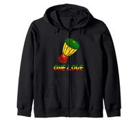 Rasta Reggae Music One Love Conga-Trommel Rastafarian Jamaica Kapuzenjacke