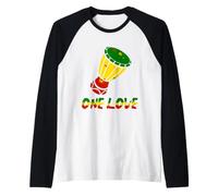 Rasta Reggae Music One Love Conga-Trommel Rastafarian Jamaica Raglan