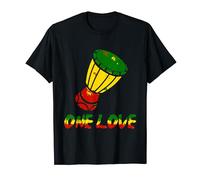 Rasta Reggae Music One Love Conga-Trommel Rastafarian Jamaica T-Shirt