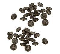 RASTKY Antike Bronzefarbene Knöpfe mit Pferdekopf-Gravur, Exquisite Runde Knopfdekoration aus Zinklegierung für DIY-Bastelprojekte, 40 Stück für Kleidung und Heimdekoration