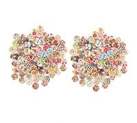 RASTKY Bunte Nähknöpfe aus Holz, 15 Mm, Zum Basteln, Herstellen von Kleidung - 200 Stück für DIY-Projekte, Scrapbook-Dekoration