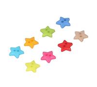 RASTKY Bunte Sternknöpfe, 200 Stück, Niedliche Kleine Dekorative Knöpfe Zum Nähen, Basteln, für den Haushalt, Kunststoff