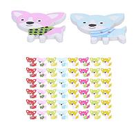 RASTKY Hölzerne Knöpfe in Cartoon-Hundeform, Langlebig, Zum Nähen, DIY, Kleidung, Dekoration für Gestrickte Pullover, Rucksäcke, Schuhe, Hüte, Hemden (50 Stück)