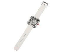RASTKY Mode Automatische Herrenuhr Silikonarmband Mechanische Uhr 30 M Wasserlegierung Transparent Sport Skeleton Uhr Männer Luxus Automatische Selbstaufzug (Silberweiß)