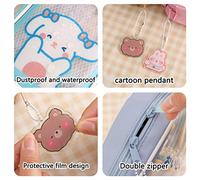 RASTKY Niedliches, Durchsichtiges Federmäppchen mit Großer Kapazität für Mädchen, Interessantes Design, Multifunktional, für Studenten und Jugendliche, PU + PVC, 11,5 X 5, X