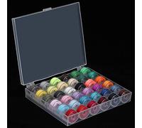 RASTKY Transparente Spulen-Aufbewahrungsbox mit 36 Fächern - Inklusive Bunter Spulenfäden für Nähmaschinen - Ideal Zum Organisieren und Aufbewahren Ihrer Nähutensilien