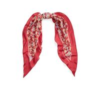 Rautenförmiger Seidenschal mit Blumen EINHEITSGROESSE Red