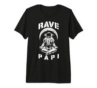 Rave Papi EDM Music Festival Trippy Astronaut Halbmond Premium T-Shirt