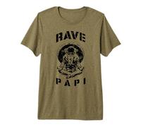 Rave Papi EDM Music Festival Trippy Astronaut Halbmond Premium T-Shirt