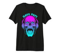 Rave Papi EDM Music Festival Trippy Skull DJ Kopfhörer Premium T-Shirt