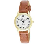 Ravel - Unisex Quarzuhr für jeden Tag mit Gepunkteter Minutenanzeige - Analoges Quarzwerk - R0132.25.1 - Braun/Goldfarben