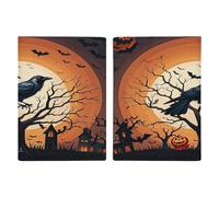 Raven Reisepasshülle für Halloween, ultradünn, PU-Leder, Reisedokumenten-Organizer, kompakt, Premium, internationaler US-Pass, Schutzhülle für Damen und Herren