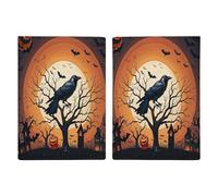 Raven Reisepasshülle für Halloween, ultradünn, PU-Leder, Reisedokumenten-Organizer, kompakt, Premium, internationaler US-Pass, Schutzhülle für Damen und Herren